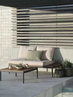 HOUConjunto muebles jardín HOU 2 plazas madera dura