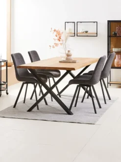 HYGUMSilla de comedor HYGUM giratoria gris/negro