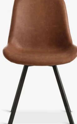HYGUMSilla de comedor HYGUM giratoria polipiel marrón/negro