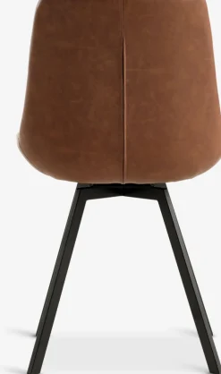 HYGUMSilla de comedor HYGUM giratoria polipiel marrón/negro