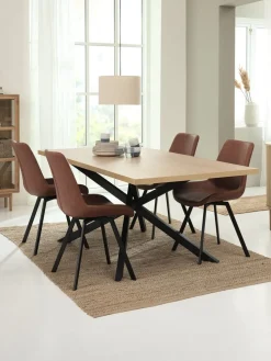 HYGUMSilla de comedor HYGUM giratoria polipiel marrón/negro