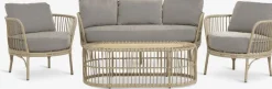 ILLERUPConjunto muebles jardín ILLERUP 4,5 plazas natural