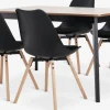 JEGIND + KASTRUPMesa JEGIND L130 roble natural/negro +4 sillas KASTRUP negro