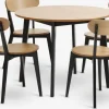 JEGINDMesa JEGIND Ø105 roble natural + 4 sillas JEGIND roble/negro