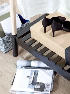 JENNETBurro para ropa JENNET con estante zapatero natural/negro