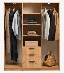 JENSLEVArmario JENSLEV 144x176 3 puertas color roble salvaje nat