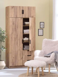 JENSLEVArmario JENSLEV 96x176 2 puertas color roble salvaje natural