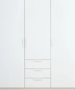JENSLEVArmario JENSLEV 144x176 3 puertas 3 cajones blanco