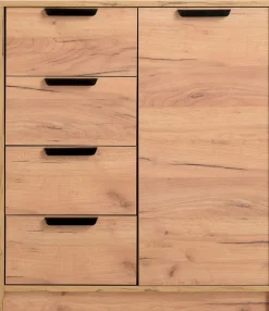 JENSLEVCómoda 4 cajones 1 puerta JENSLEV roble salvaje natural