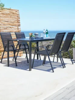 JERSORE + LEKNESMesa JERSORE L140 + 4 sillas LEKNES negro