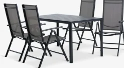 JERSORE + MELLBYMesa JERSORE L140 + 4 sillas MELLBY negro
