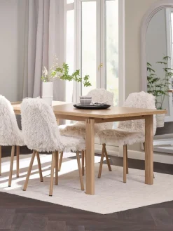 JONSTRUPSilla de comedor JONSTRUP felpa blanco crudo/color roble