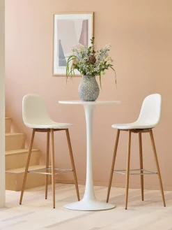 JONSTRUPTaburete de bar JONSTRUP polipiel blanco/color roble natural