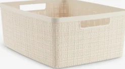 JUTECesta JUTE 12L plástico blanco crudo