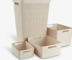 JUTECesta JUTE 20L plástico blanco crudo