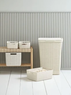 JUTECesta JUTE 20L plástico blanco crudo
