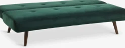 JUVRESofá cama JUVRE terciopelo verde oscuro/nogal