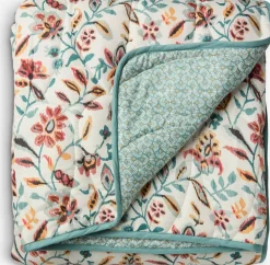 KAMILLEManta acolchada KAMILLE 140x200 blanco/turquesa