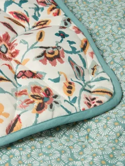 KAMILLEManta acolchada KAMILLE 140x200 blanco/turquesa