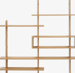 KARLEBYMueble pared KARLEBY 6 estantes regulables color roble cálid