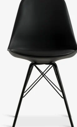 KLARUPSilla de comedor KLARUP polipiel negro/negro