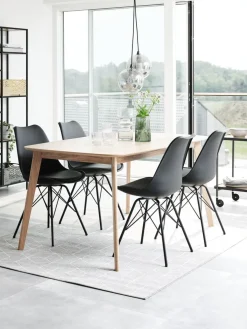 KLARUPSilla de comedor KLARUP polipiel negro/negro