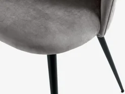 KOKKEDALSilla de comedor KOKKEDAL terciopelo gris/negro