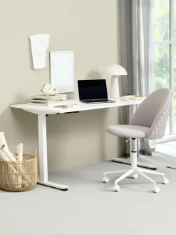 KOKKEDALSilla de escritorio KOKKEDAL tela gris/blanco