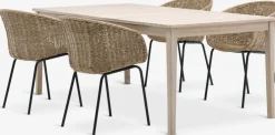 KOLLEN + TUERNEMesa KOLLEN L205 madera dura + 4 sillas TUERNE natural