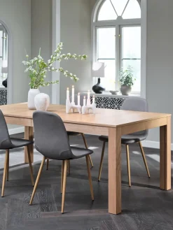 KORSKRO + JONSTRUPMesa KORSKRO L200/326 roble natural + 4 sillas JONSTRUP gris