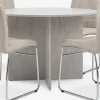 KRONDAL + HAMMELMesa KRONDAL Ø110 travertino + 4 sillas HAMMEL beis