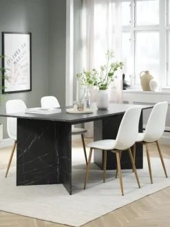 KRONDAL + JONSTRUPMesa KRONDAL L180 mármol + 4 sillas JONSTRUP blanco