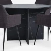 KRONDAL + PURHUSMesa KRONDAL Ø110 mármol + 4 sillas PURHUS gris/negro
