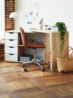 LANGAGEREscritorio LANGAGER 41-107x107-165 color roble claro/blanco