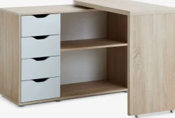 LANGAGEREscritorio LANGAGER 41-107x107-165 color roble claro/blanco