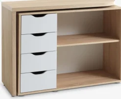 LANGAGEREscritorio LANGAGER 41-107x107-165 color roble claro/blanco