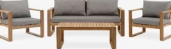 LILLEHOLMConjunto muebles jardín LILLEHOLM 4,5 plazas teca