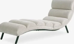 LINDELSESillón chaise longue LINDELSE felpa beis/negro