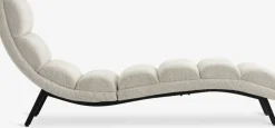 LINDELSESillón chaise longue LINDELSE felpa beis/negro