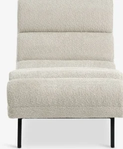 LINDELSESillón chaise longue LINDELSE felpa beis/negro