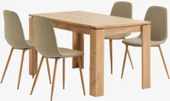 LINTRUP + BISTRUPMesa LINTRUP L140 roble salvaje + 4 sillas BISTRUP arena