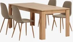 LINTRUP + BISTRUPMesa LINTRUP L190/280 roble salvaje + 4 sillas BISTRUP arena