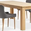 LINTRUP + PEBRINGEMesa LINTRUP L190/280 roble salvaje + 4 sillas PEBRINGE gris