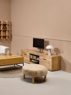 LINTRUPMueble TV LINTRUP 2 puertas color roble salvaje natural