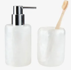 LISTERBYDispensador de jabón LISTERBY efecto nácar blanco