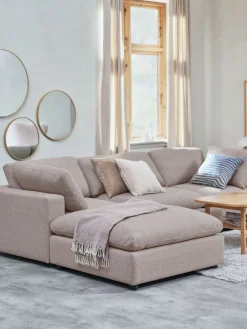 LYBYMódulo de sofá LYBY chaise longue/puf tela arena