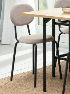 MALTSilla de comedor MALT tela arena/negro