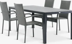 MARIELYST + GUDHJEMMesa MARIELYST L205 + 4 sillas GUDHJEM gris