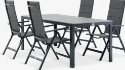 MARIELYST + MYSENMesa MARIELYST L205 + 4 sillas MYSEN gris