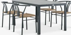 MARIELYST + TAGMARKMesa MARIELYST L150 gris + 4 sillas TAGMARK negro